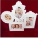 Rama foto multiple, culoare alba, elemente relief broderie 3D